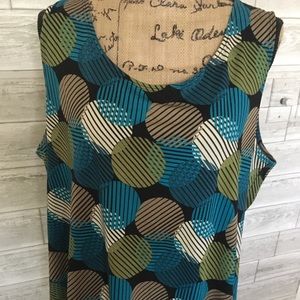 Travel Elements graphic knit sleeveless blouse